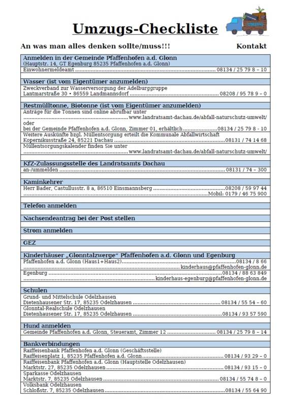 Umzugs-Checkliste